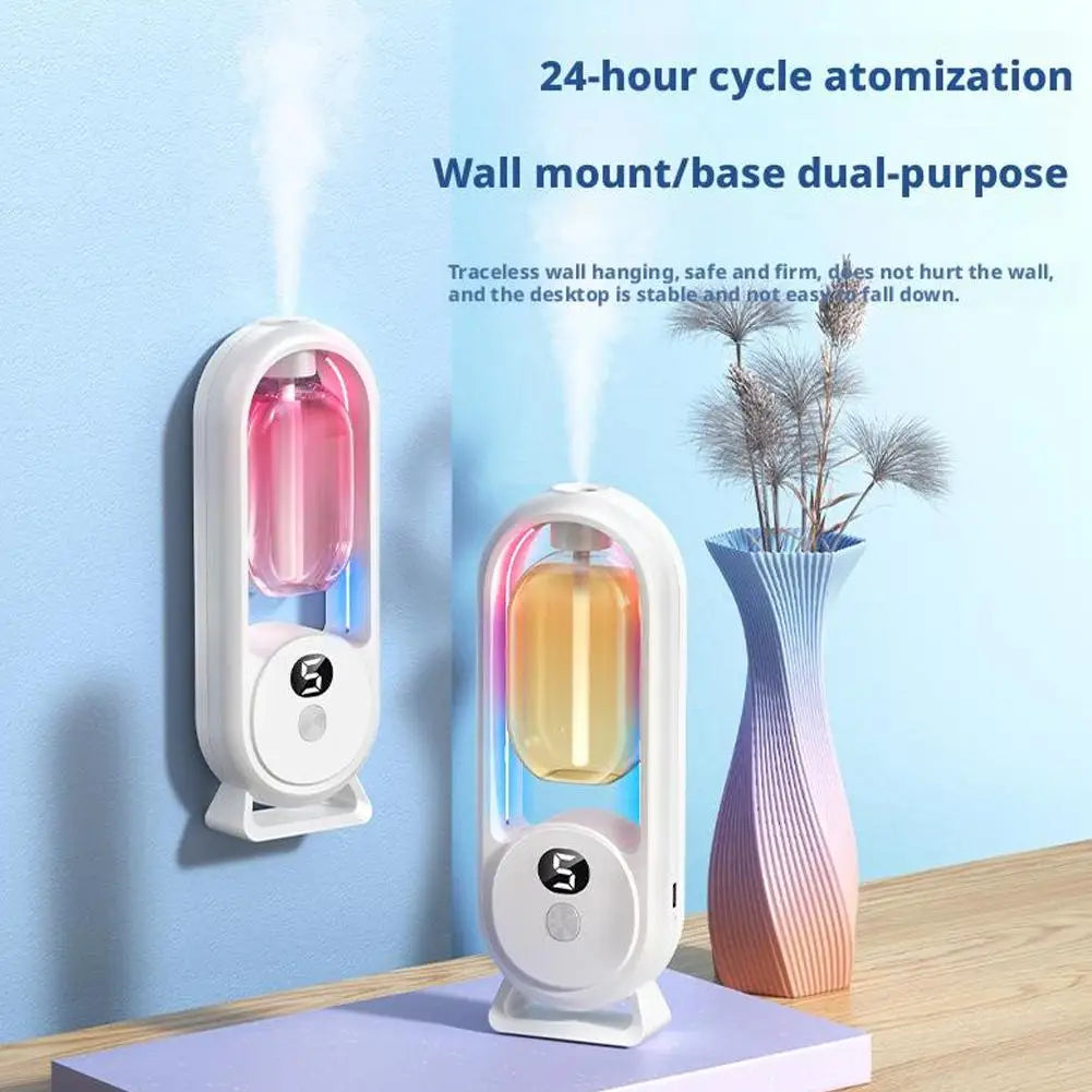 Automatic Fragrance Diffuser, USB Powered Essential Oil Diffuser with Spraying & Light, Home Fragrance for Living Room, Bedroom