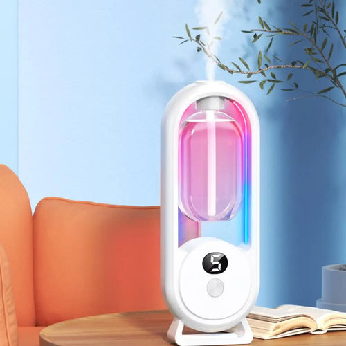 Automatic Fragrance Diffuser, USB Powered Essential Oil Diffuser with Spraying & Light, Home Fragrance for Living Room, Bedroom