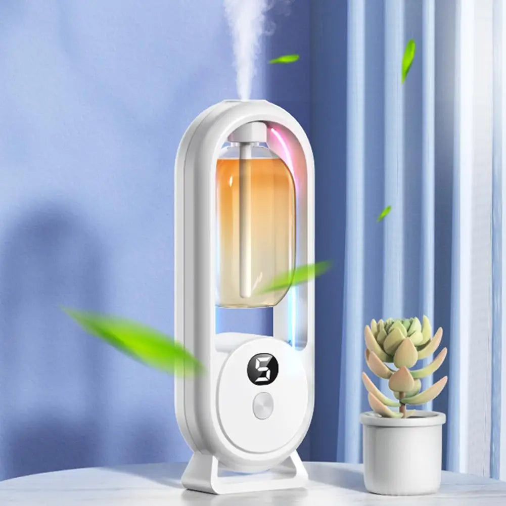 Automatic Fragrance Diffuser, USB Powered Essential Oil Diffuser with Spraying & Light, Home Fragrance for Living Room, Bedroom