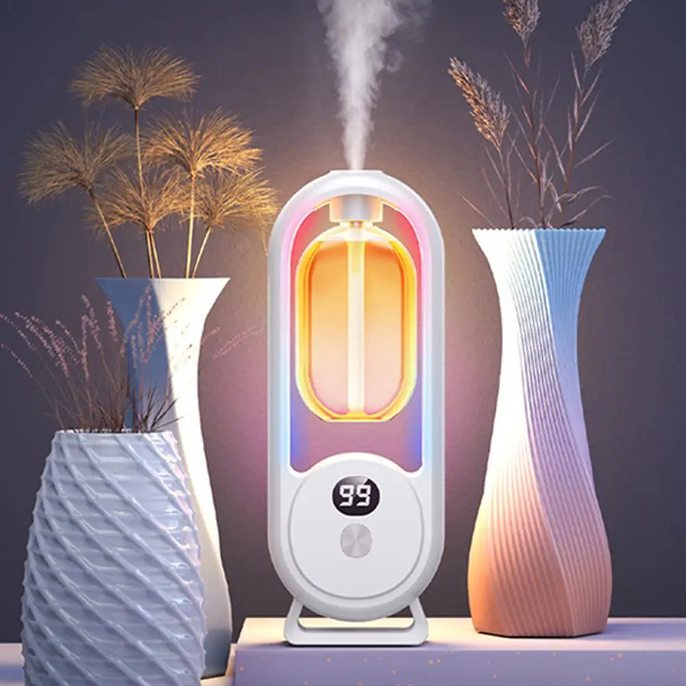 Automatic Fragrance Diffuser, USB Powered Essential Oil Diffuser with Spraying & Light, Home Fragrance for Living Room, Bedroom