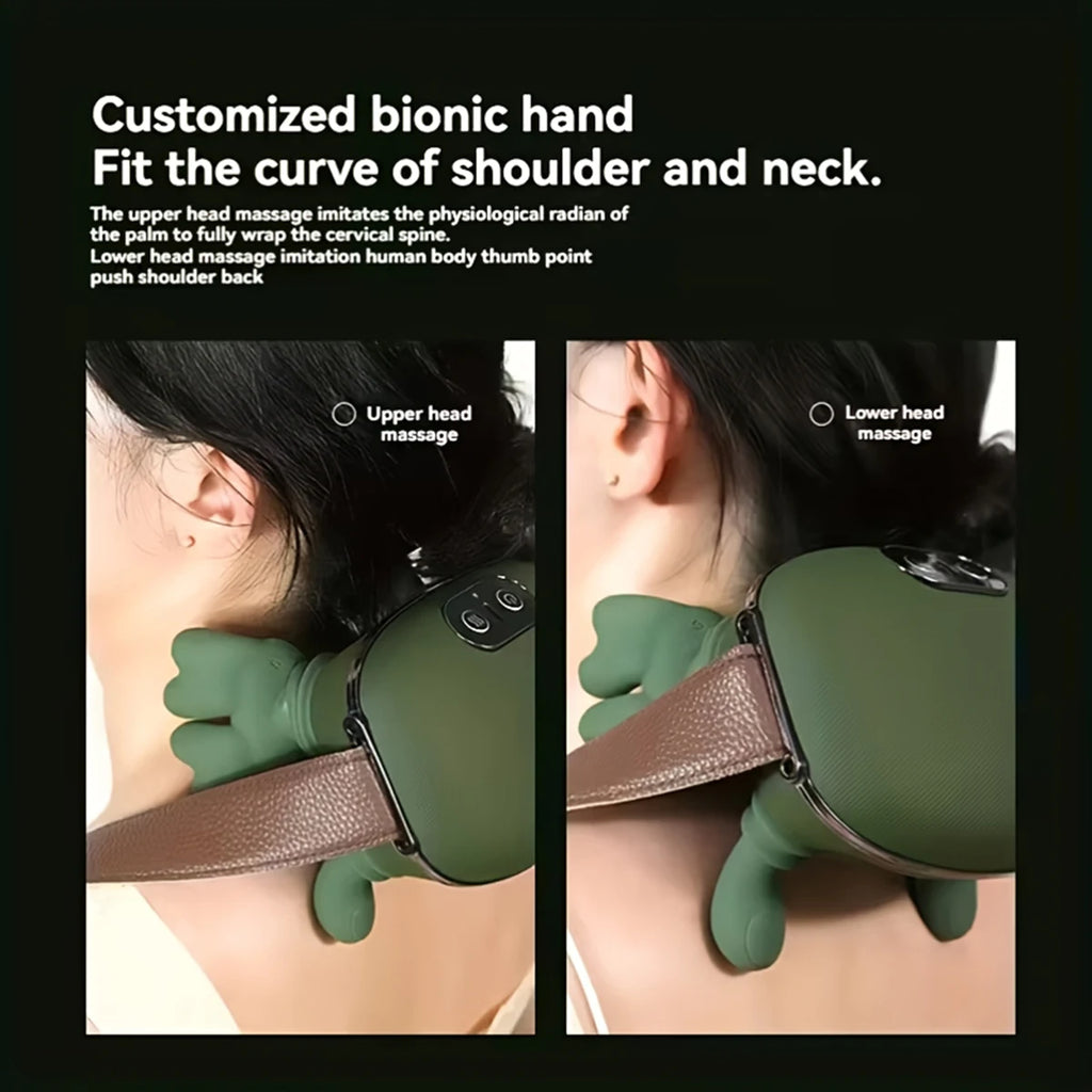 4D Bionic Finger Neck Shoulder Massager Wireless Neck Cervical Trapezius Kneading Massage Shawl Brushless Motor Neck masajeador