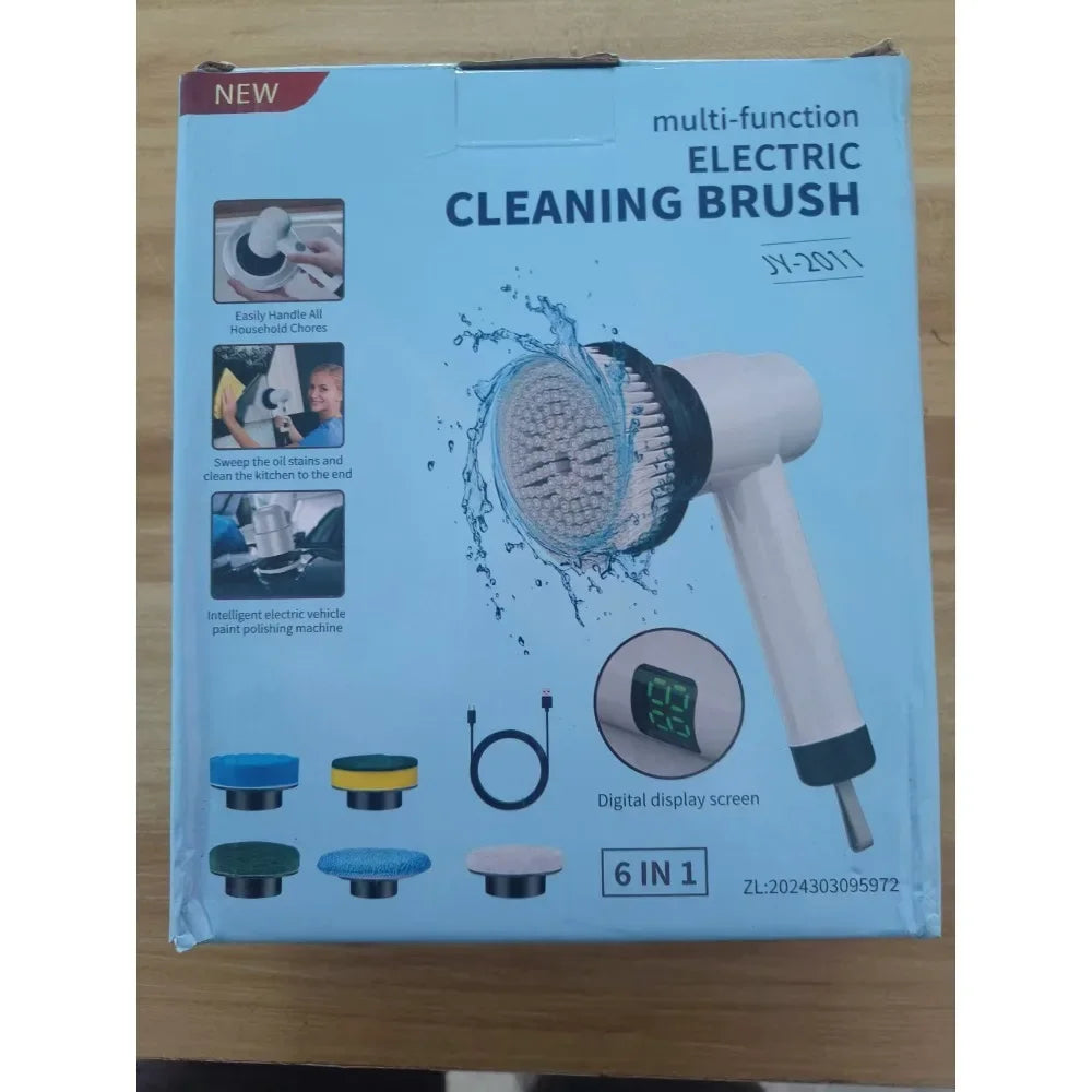 New Electric Cleaning Brush Multifunctional Kitchen Bathroom Toilet Portable Powerful Clean Brush LED Display