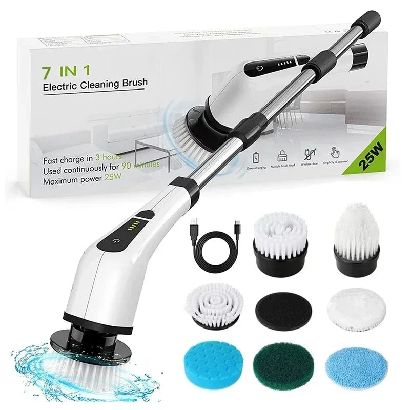New Electric Cleaning Brush Multifunctional Kitchen Bathroom Toilet Portable Powerful Clean Brush LED Display