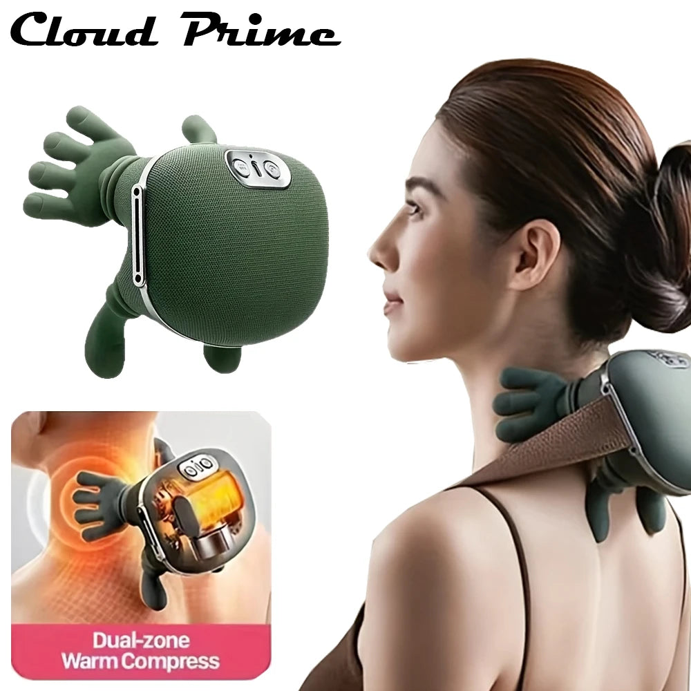 4D Bionic Finger Neck Shoulder Massager Wireless Neck Cervical Trapezius Kneading Massage Shawl Brushless Motor Neck masajeador