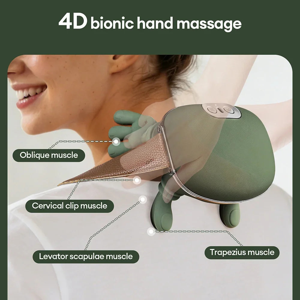 4D kneading and simulated hand massage, multi-functional massage device, portable electric massage instrument